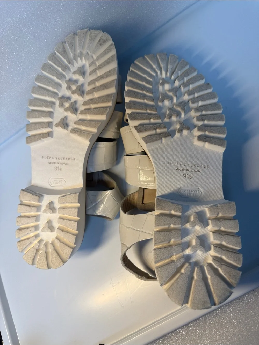 Freda Salvador Darya Lug Sole Fisherman Sandals Bone US 9.5 Made in 🇪🇸 Spain